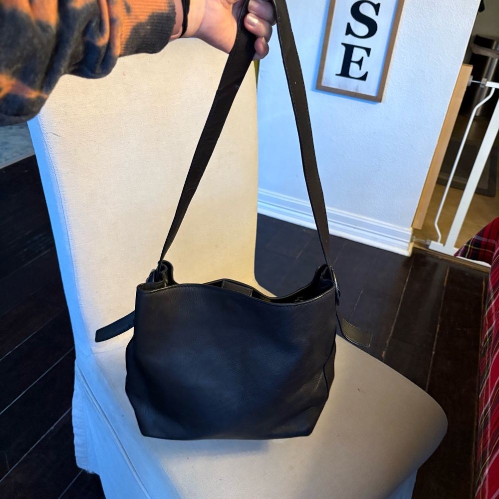 Black Leather Shoulder Bag